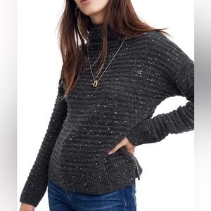 Madewell donegal Charcoal Belmont mock Turtleneck Sweater